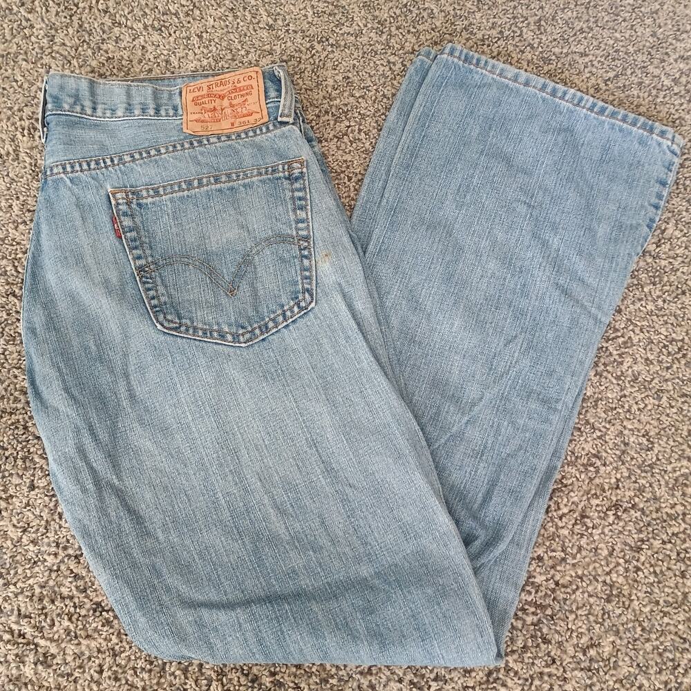 Levi's 527 Low Boot Cut 35x32 Jeans Vintage Y2K 2000s Flare Faded Denim Light